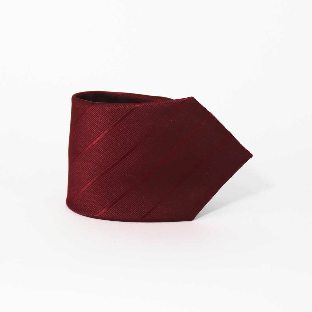MAROON WIDE STRIPED TIE SET