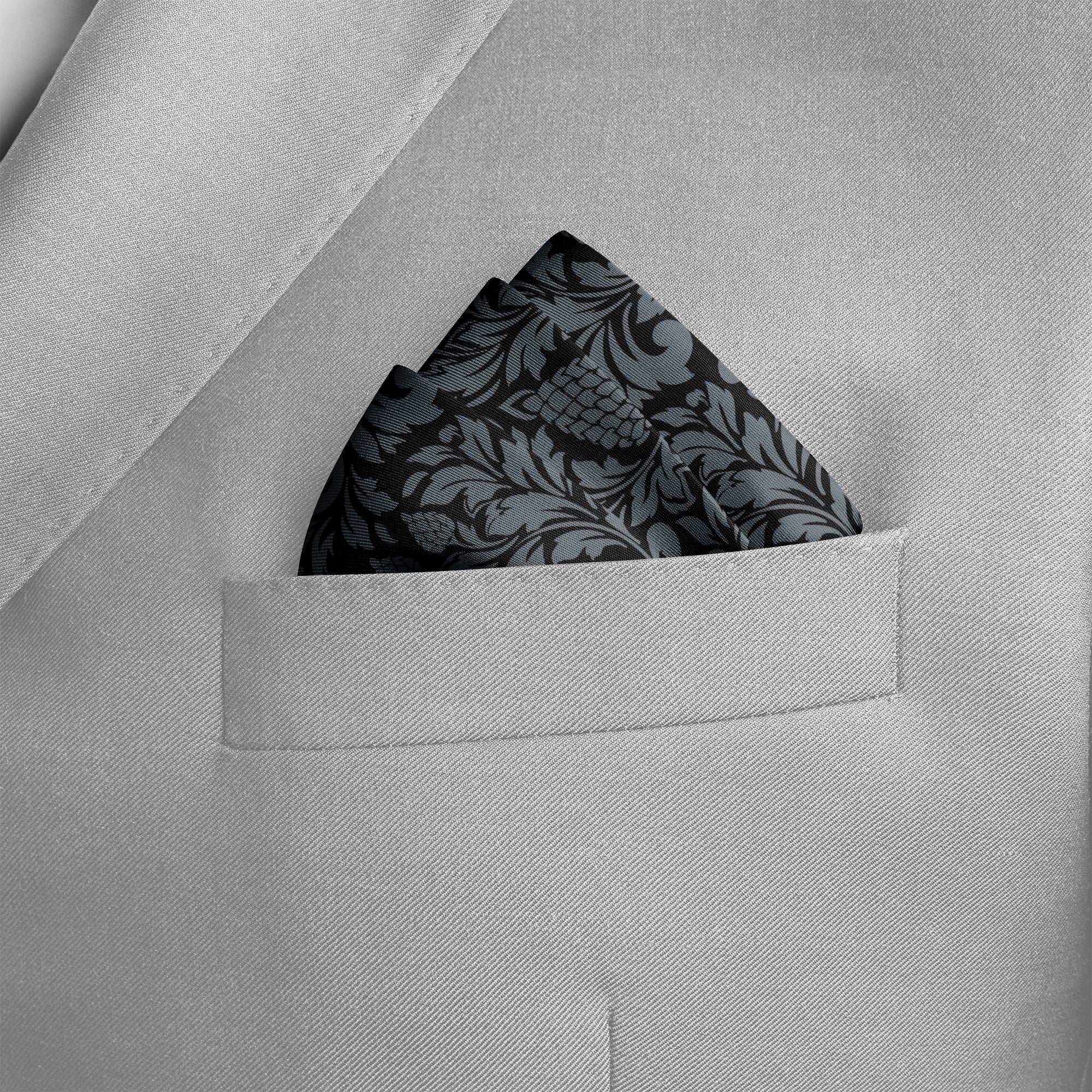 THE DARK VINTAGE SILK POCKET SQUARE