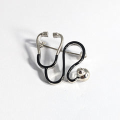 BLACK EMPATHY ECHO STETHOSCOPE LAPEL PIN