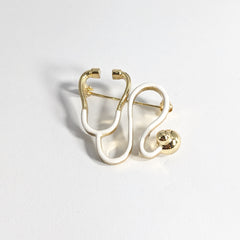 WHITE EMPATHY ECHO STETHOSCOPE LAPEL PIN
