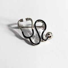 BLACK EMPATHY ECHO STETHOSCOPE LAPEL PIN