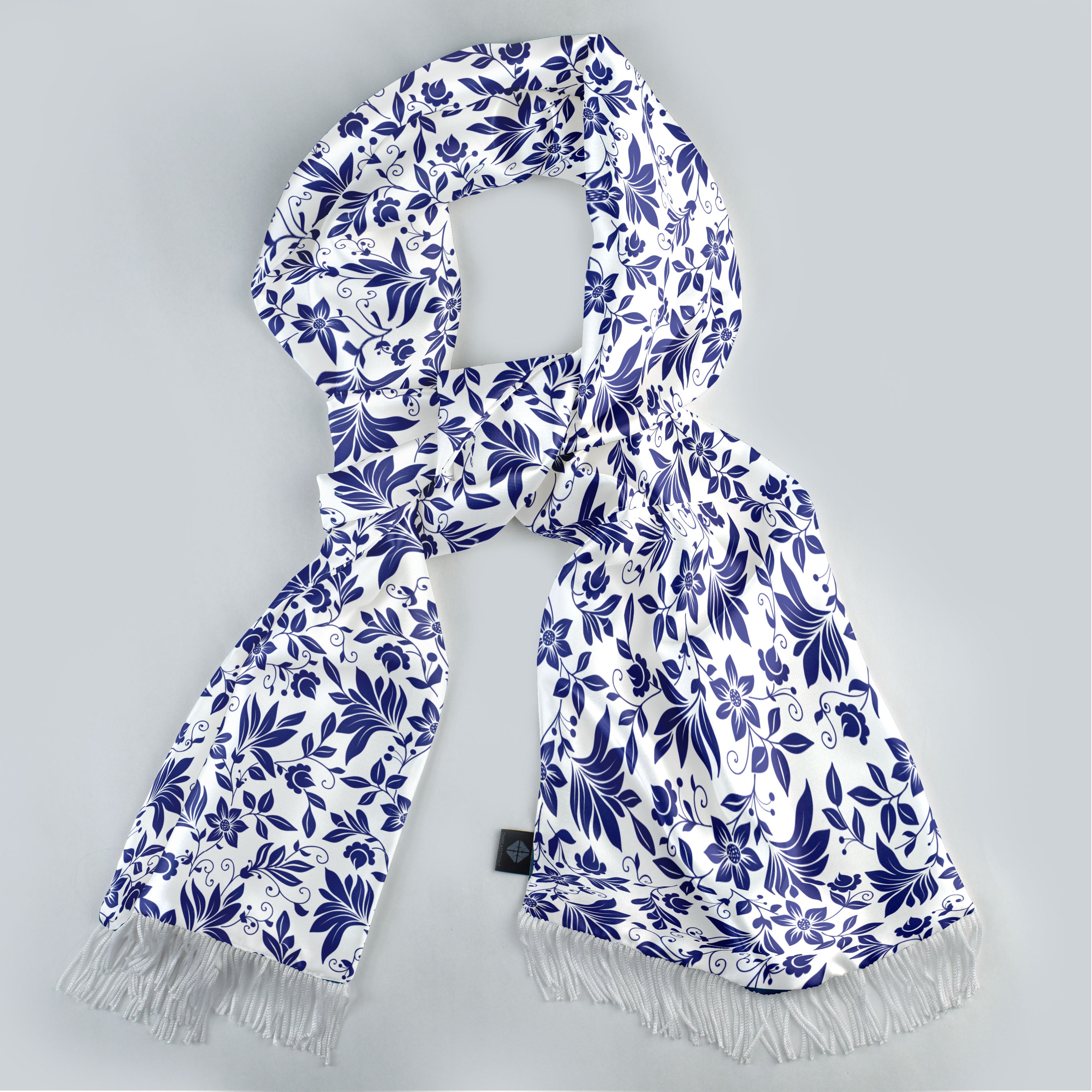 SAPPHIRE BLOSSOM SILK SCARF