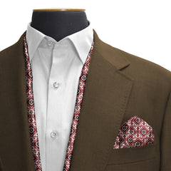 TRADITIONAL AJRAK SILK SCARF AND POCKET SQUARE SET (LUXE COLLECTION)