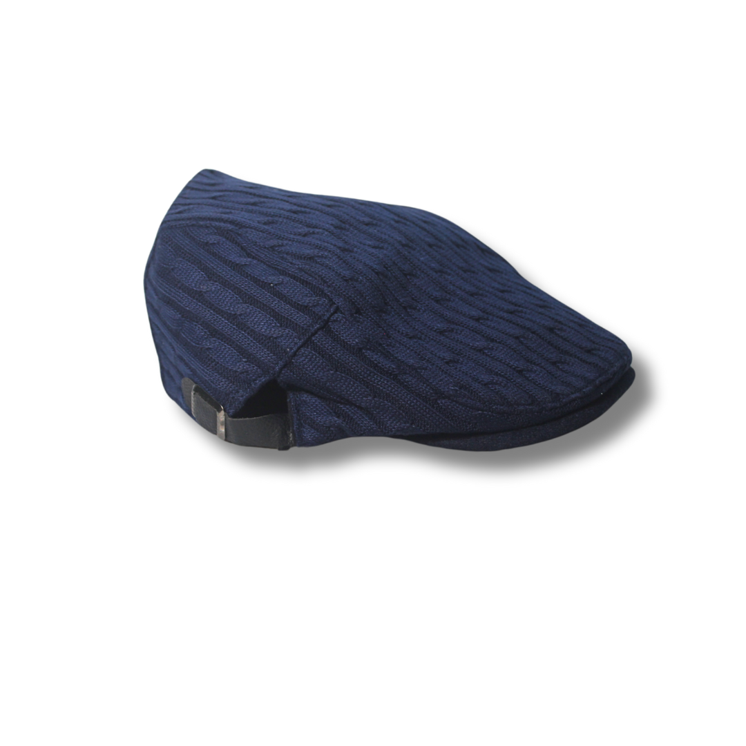 BLUE WOOL FLAT WINTER CAP