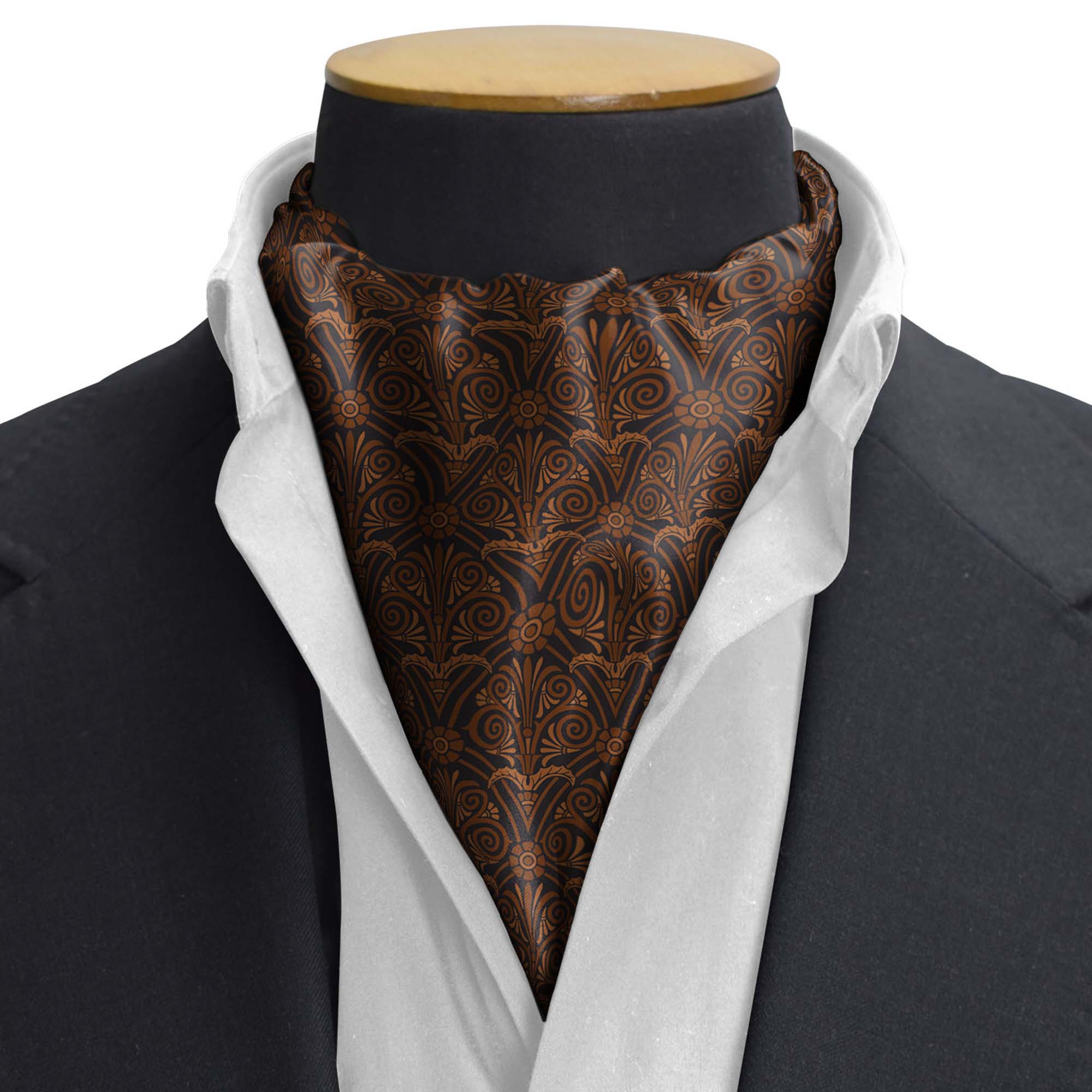 VINTAGE BROWN SILK CRAVAT