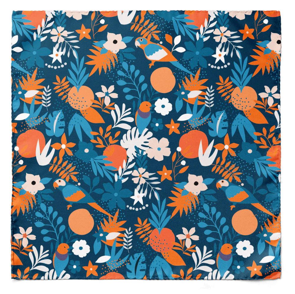 TANGERINE ORANGE WOVEN TIE SET