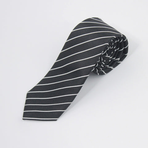 BLACK & WHITE STRIPED NECKTIE