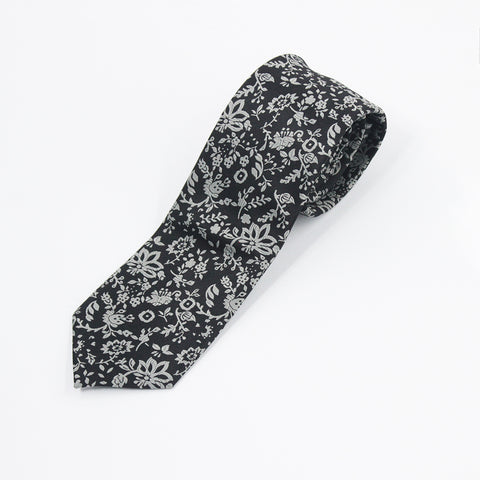 CHARCOAL FLORA NECKTIE