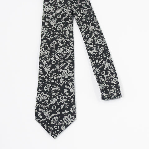 CHARCOAL FLORA NECKTIE