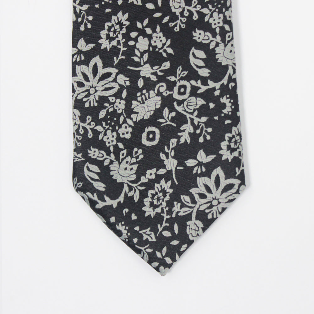 CHARCOAL FLORAL NECKTIE