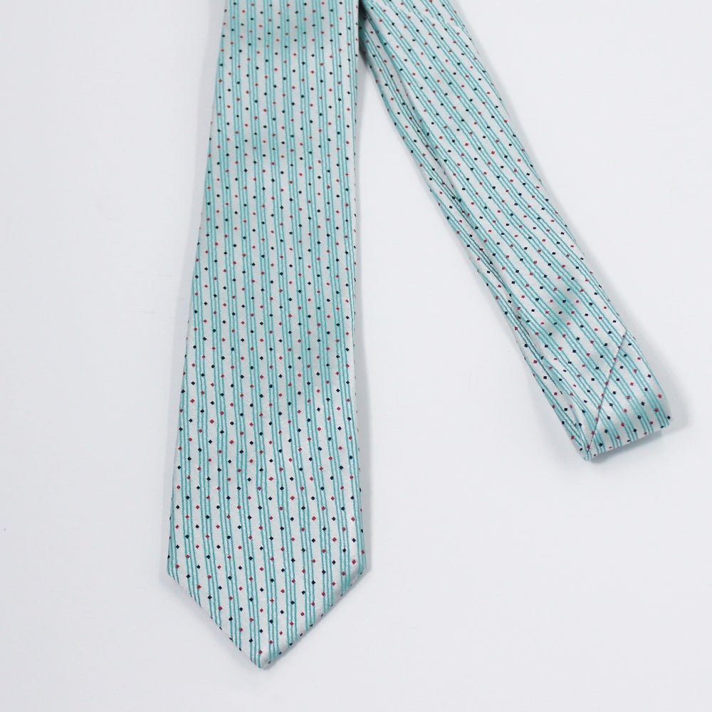 DIAMOND DOTS-BLUE AND SILVER NECKTIE