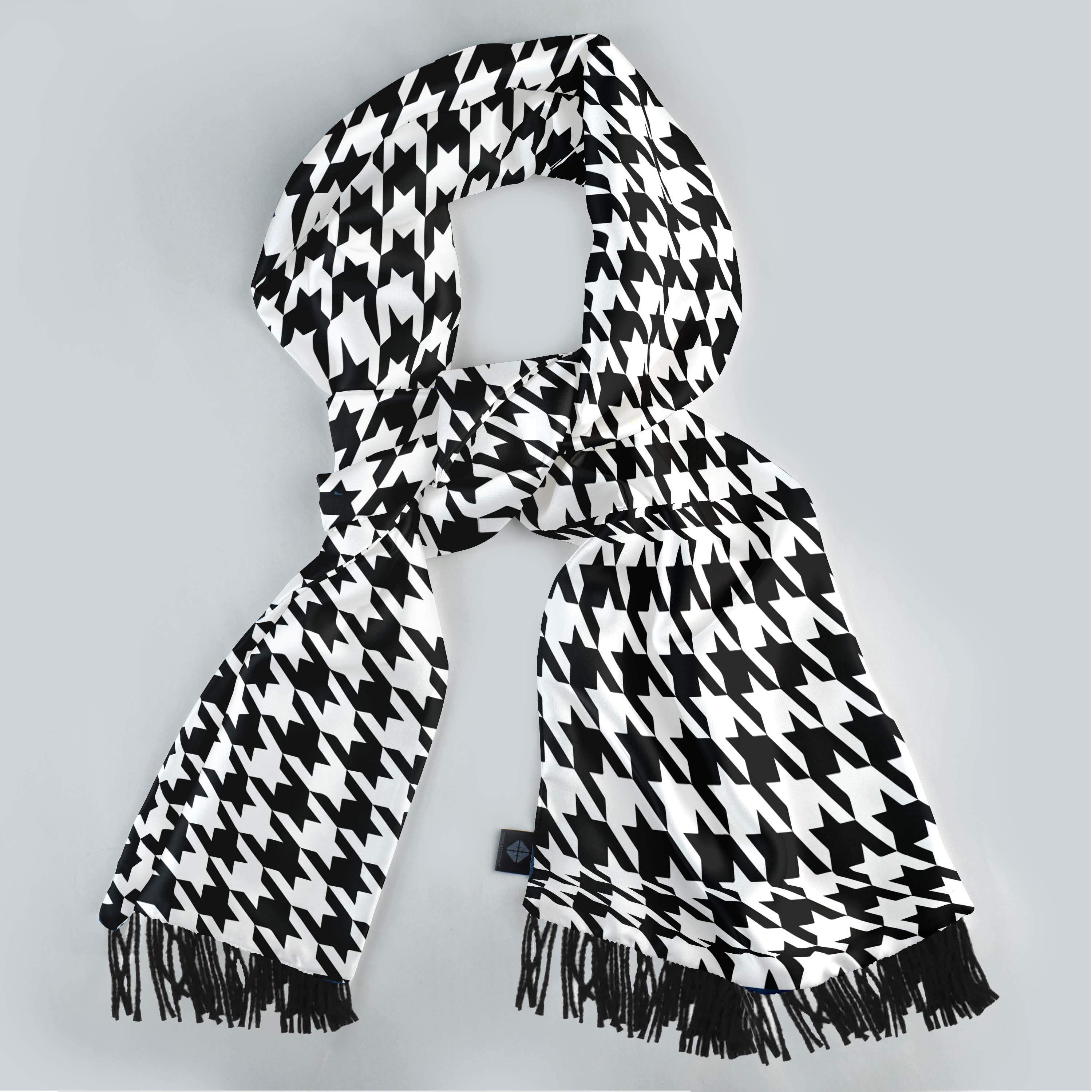 HOUNDSTOOTH SILK SCARF & POCKET SQUARE SET