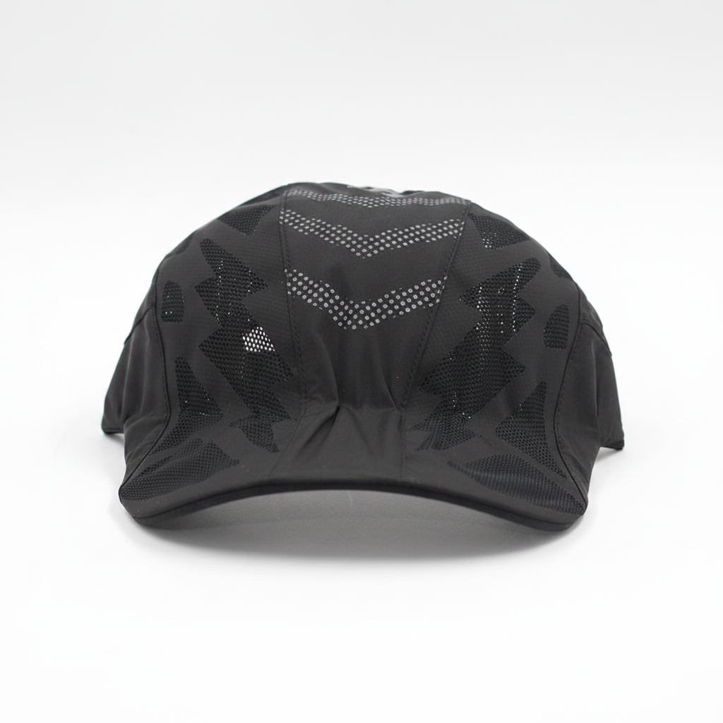 Jet Black Sports Flat Cap - Enhanced