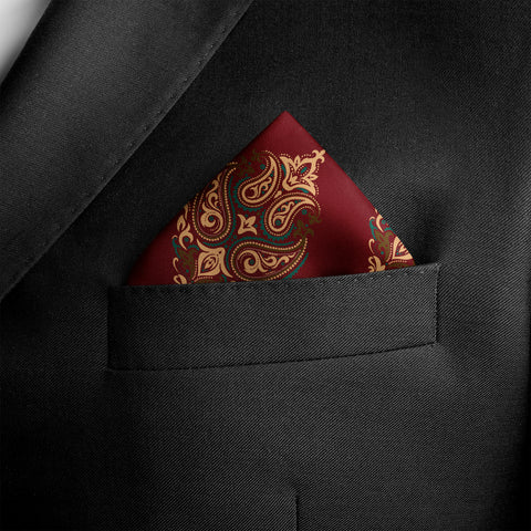 MAROON & BLACK MYSTERY SILK POCKET SQUARE
