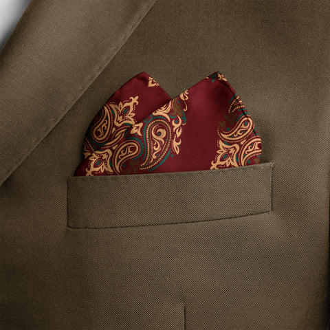 MAROON & BLACK MYSTERY SILK POCKET SQUARE