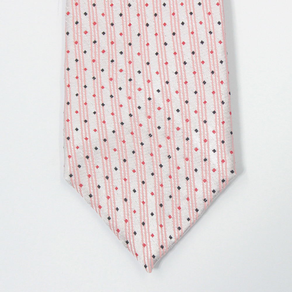 DIAMOND DOTS-PINK AND SILVER NECKTIE