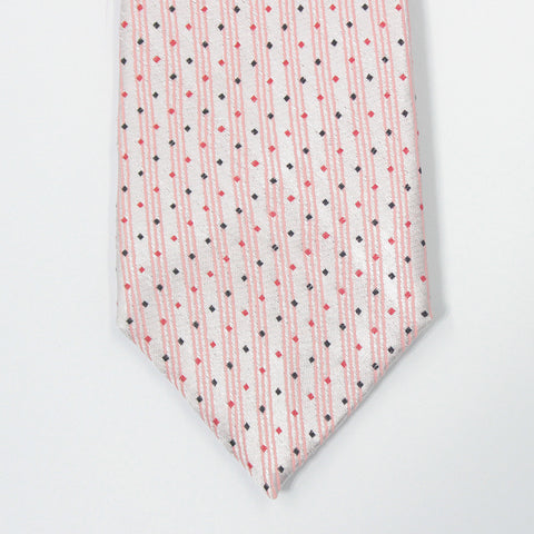 DIAMOND DOTS-PINK AND SILVER NECKTIE