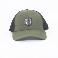 DARK KHAKI GREEN GREEN BLACKOUT TRUCKER CAP
