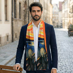 The Scream Dual-Sided Scarf and Pocket Squares Set