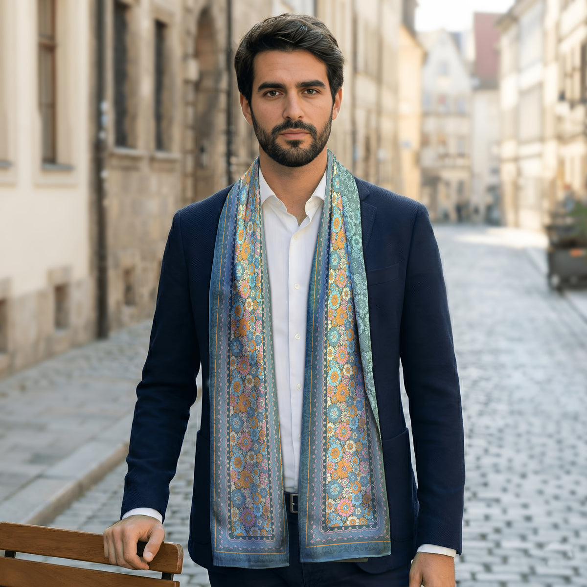 Blush Botanica Dual-Sided Scarf and Pocket Squares Set