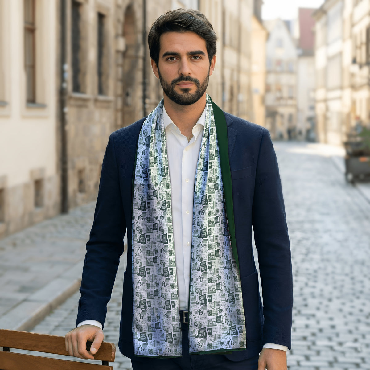 Heritage Headlines – Dual-Sided Scarf & Pocket Squares Set