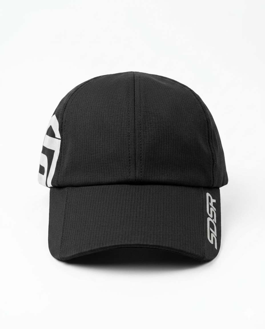 BLACK FLOWGRID PARACHUTE CAP