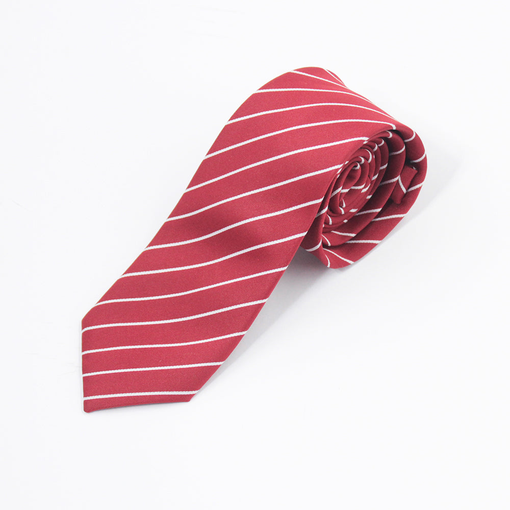 RED & WHITE STRIPED NECKTIE