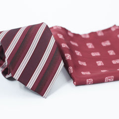 THE MAROON STRIPED TIE SET