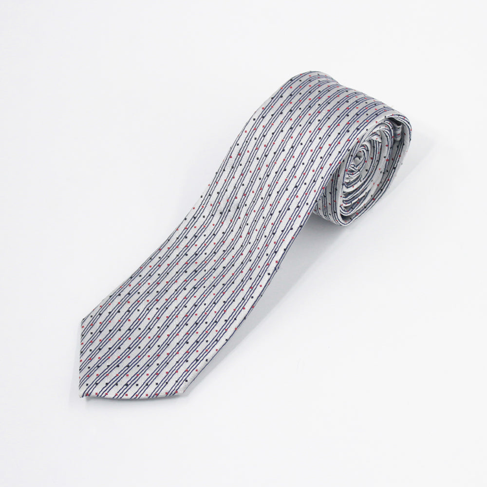 DIAMOND DOTS-BLACK AND SILVER NECKTIE