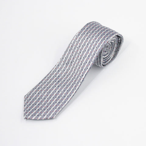 DIAMOND DOTS-BLACK AND SILVER NECKTIE