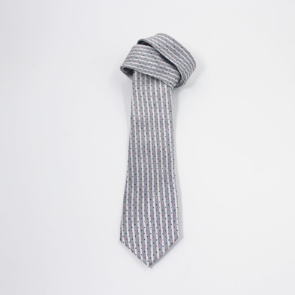 DIAMOND DOTS-BLACK AND SILVER NECKTIE