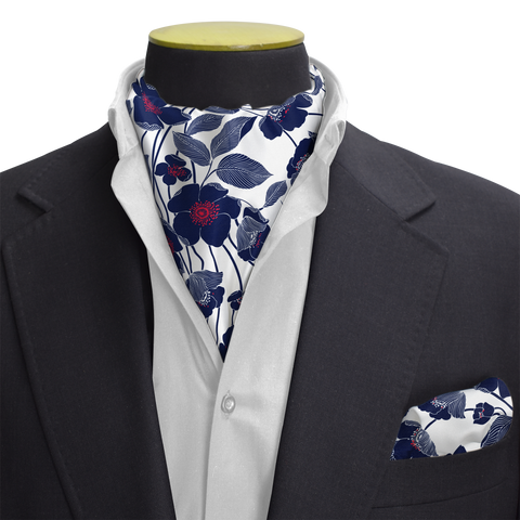 W21-BRF1 SILK CRAVAT & POCKET SQUARE SET