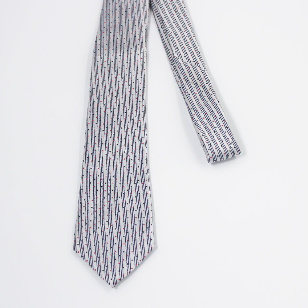 DIAMOND DOTS-BLACK AND SILVER NECKTIE