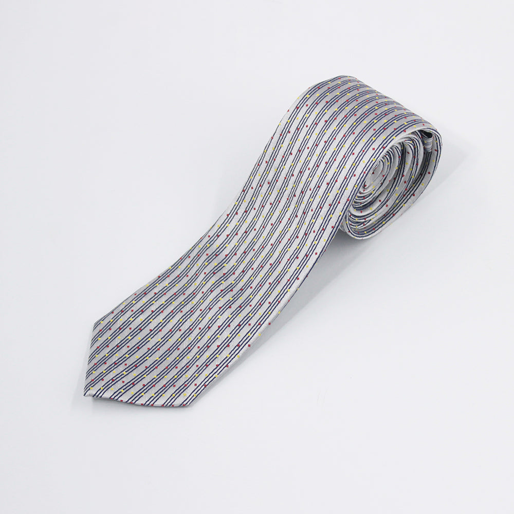 DIAMOND DOTS-BLACK AND SILVER PRO NECKTIE