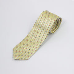 DIAMOND DOTS-YELLOW AND SILVER NECKTIE