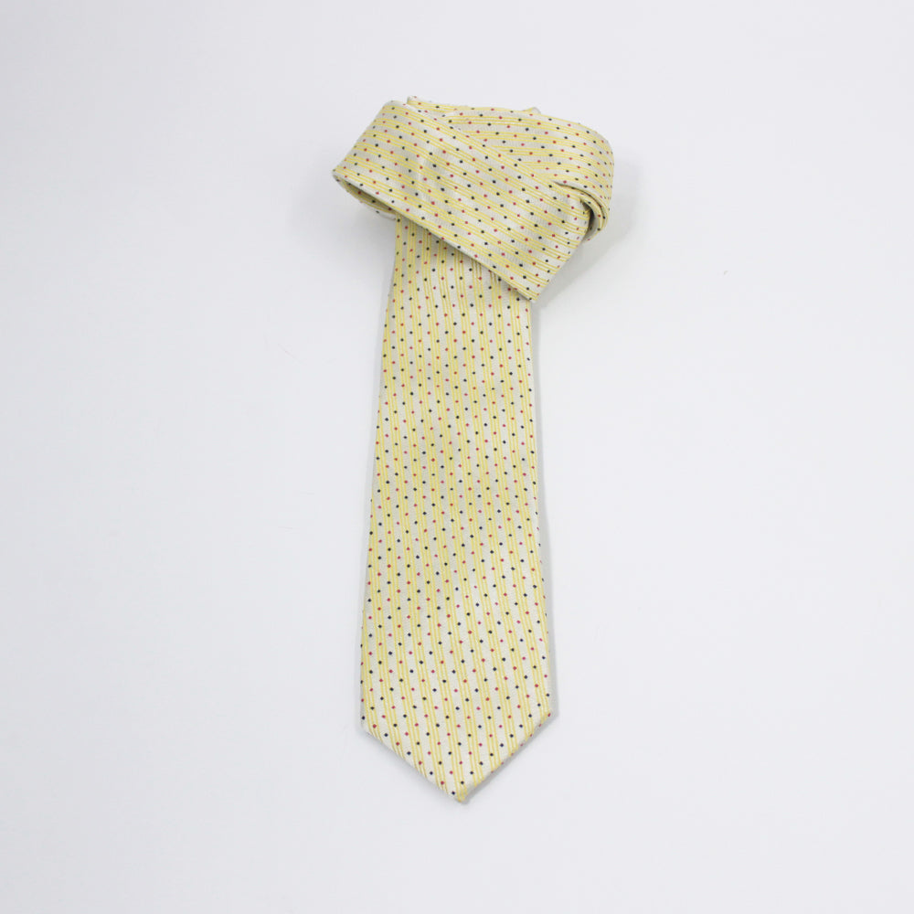 DIAMOND DOTS-YELLOW AND SILVER NECKTIE