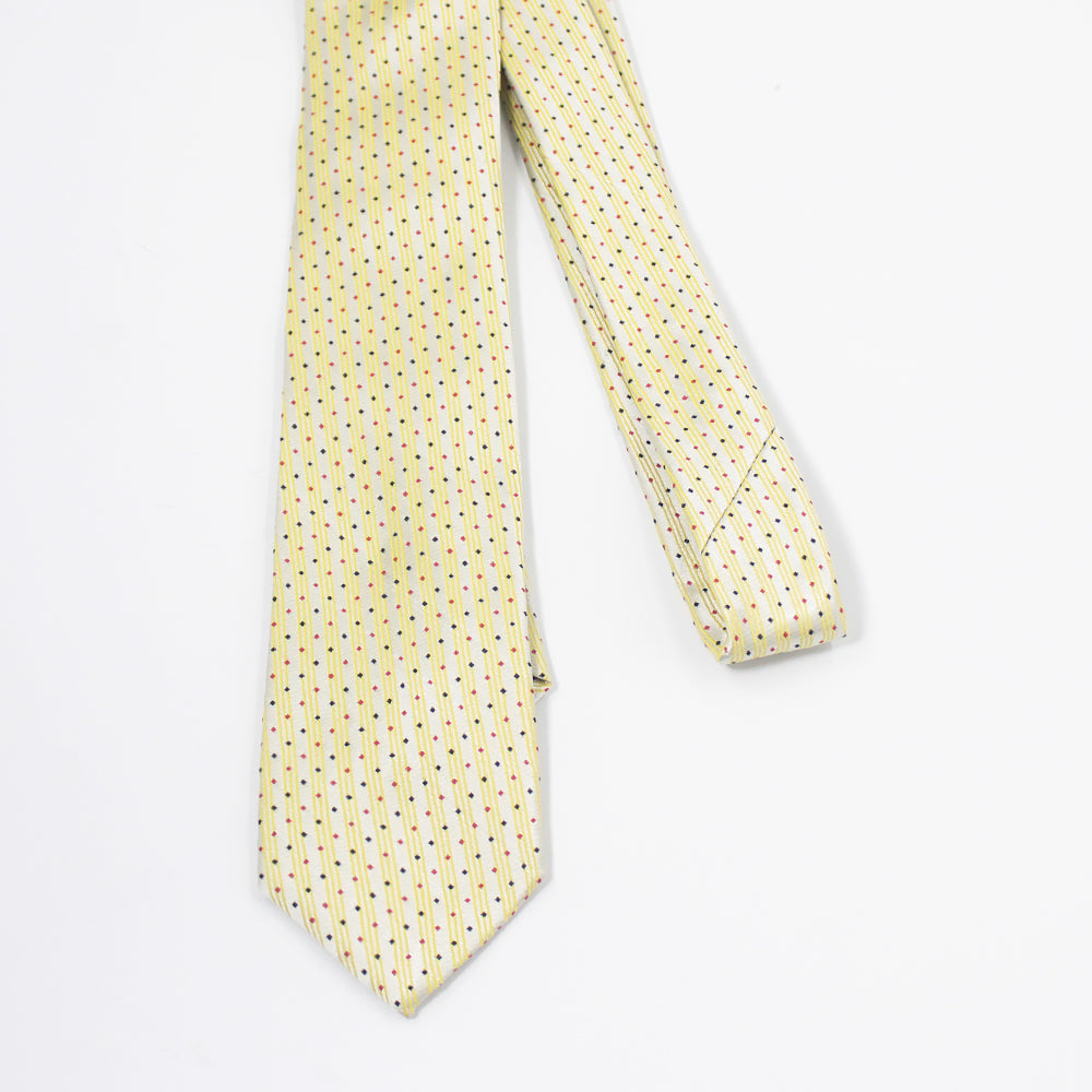 DIAMOND DOTS-YELLOW AND SILVER NECKTIE