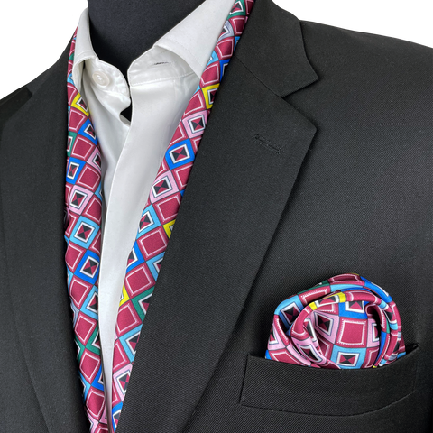 DIGITAL MAZE SILK SCARF & POCKET SQUARE SET