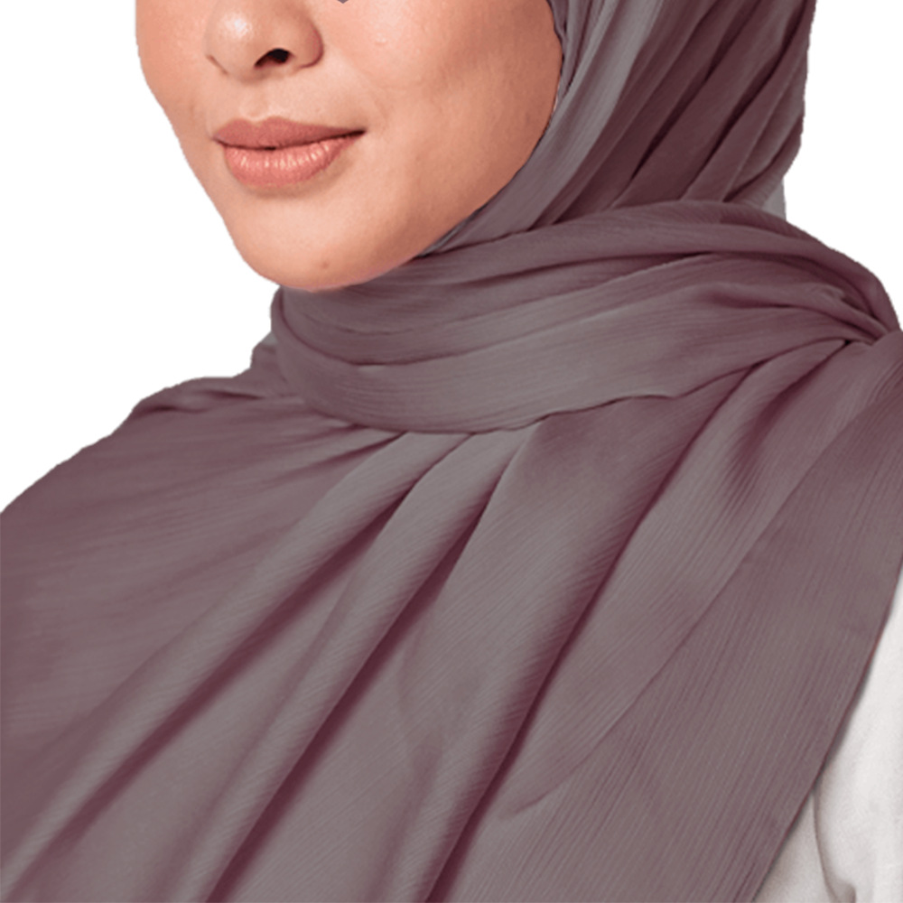 MAUVE BLUSH CRINKLE SILK SCARF