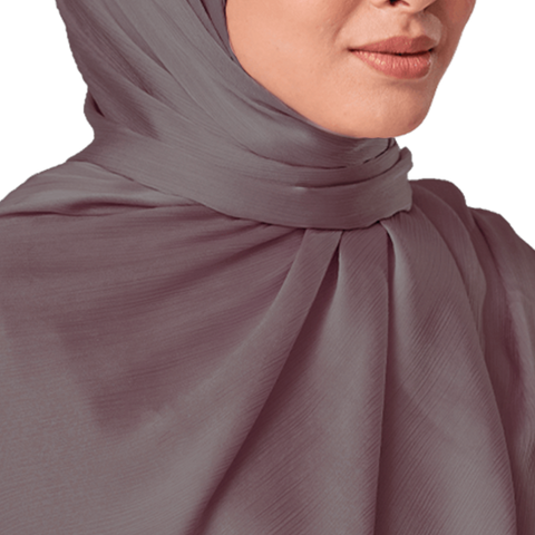 MAUVE BLUSH CRINKLE SILK SCARF