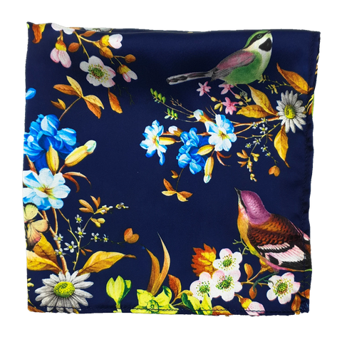 Birds Chirping Silk Pocket Square