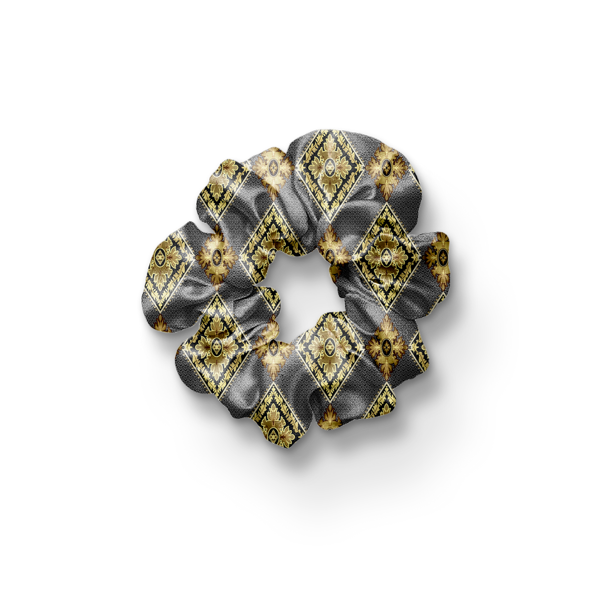 DIAMOND BRICK SILK SCRUNCHIE