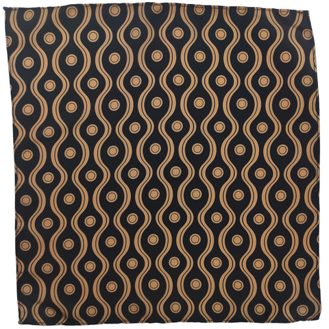 Golden Spiral Silk Pocket Square