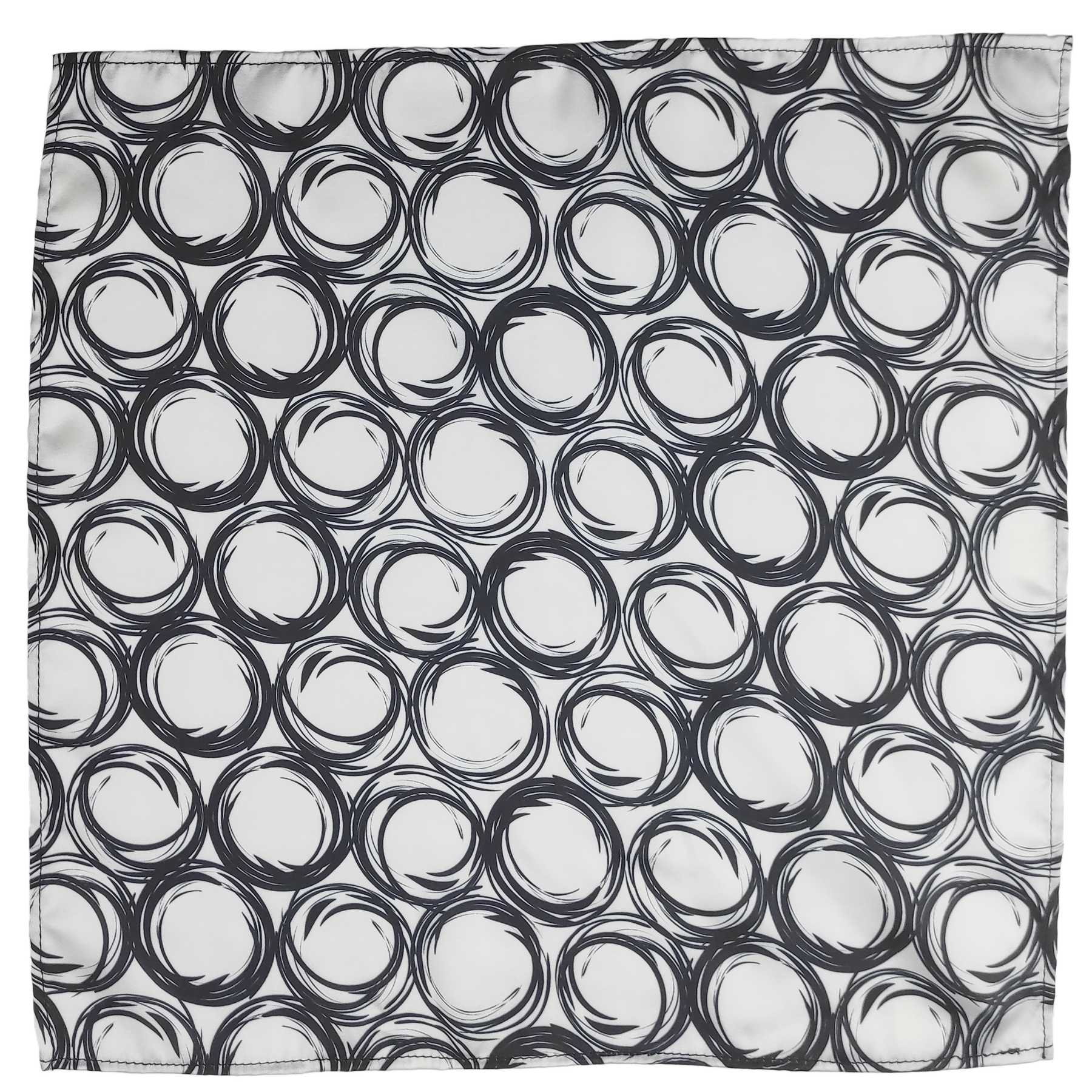 BLACK SPIRAL SILK POCKET SQUARE