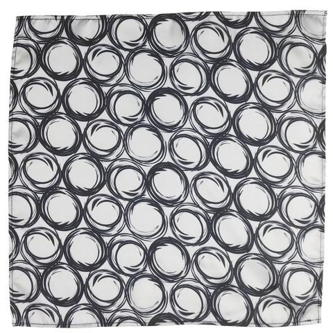 Black Spiral Silk Pocket Square