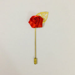 RED GOLD LEAF LAPEL PIN