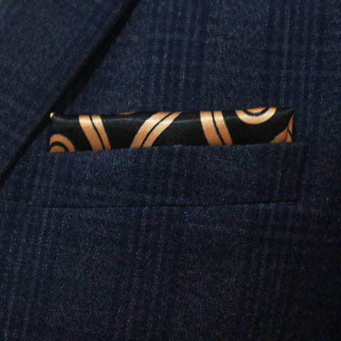 Golden Spiral Silk Pocket Square