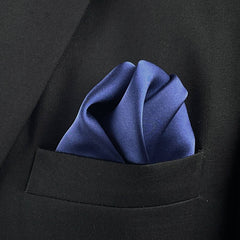 The Solid Blue Silk Pocket Square