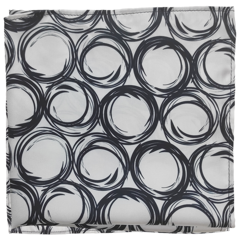 Black Spiral Silk Pocket Square