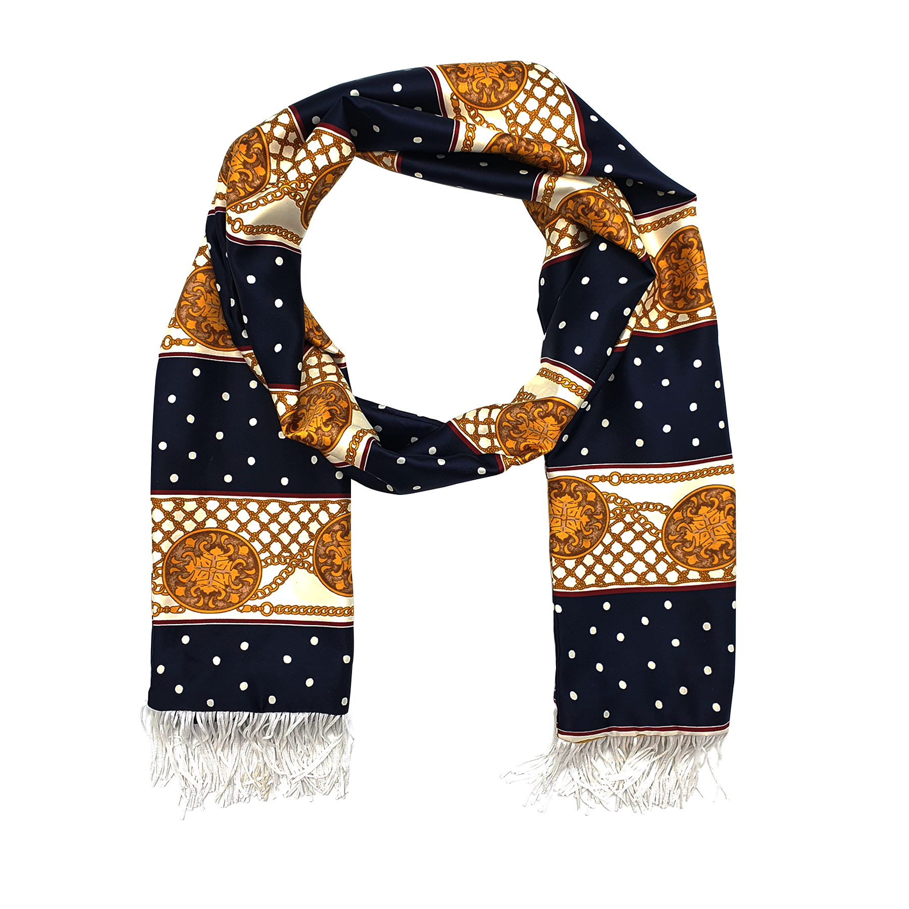 BLUE & GOLD MEDAL SILK MEN SCARF